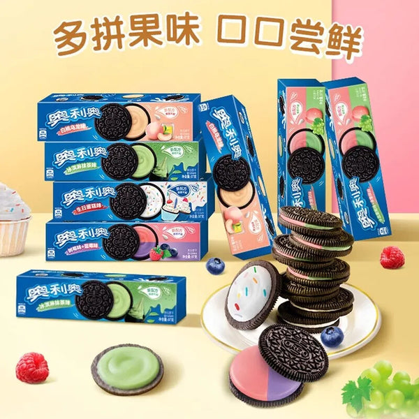 2Boxes Chinese Flavor Oreo Biscuits Cookie Snack Food 奥利奥夹心饼干零食 草莓味+巧克力味 2盒装