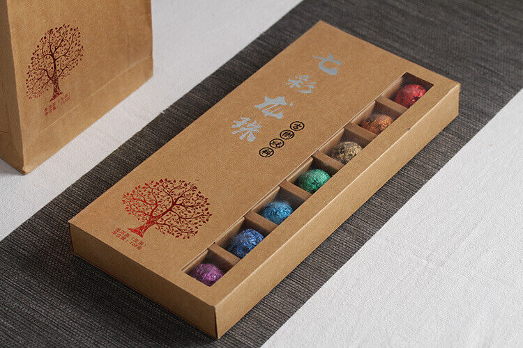 Yunnan Puerh Raw Tea, 21pcs Seven Coloured Dragon Balls Tea Box Set