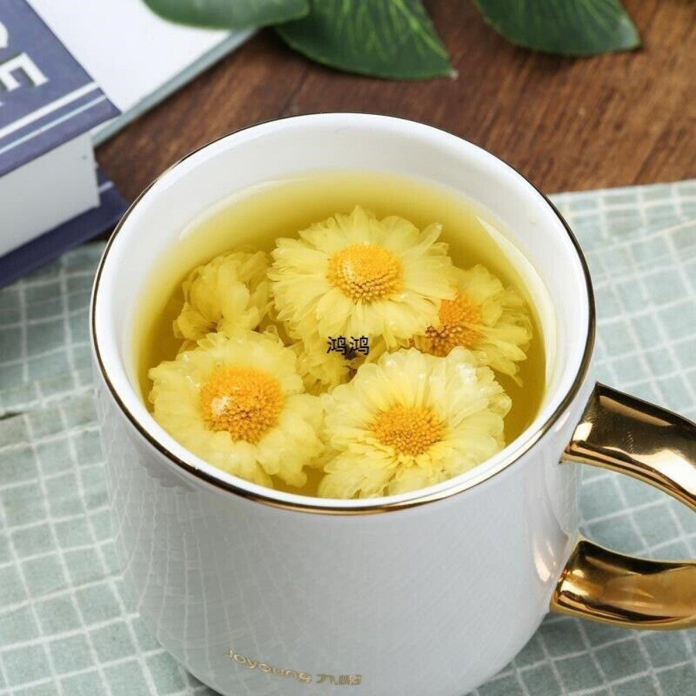 Premium White Chrysanthemum Tea Fresh Floral Loose Leaf in Jar