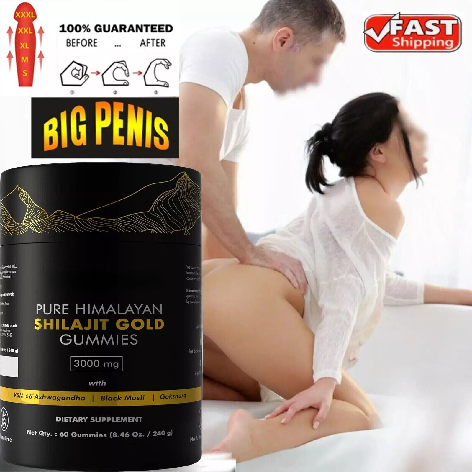 Reine Himalaya Shilajit Gummies Gold Laborgeprüft  Ohne Zuckerzusatz Ashwagandha Main image