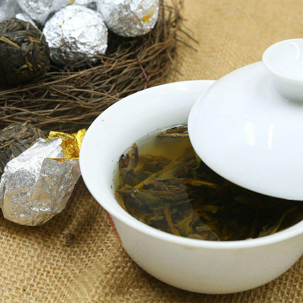Yiwu Old Tree Materials Raw Puerh Mini Tea，Shen Puer 2017 Hand Made Dragon Ball