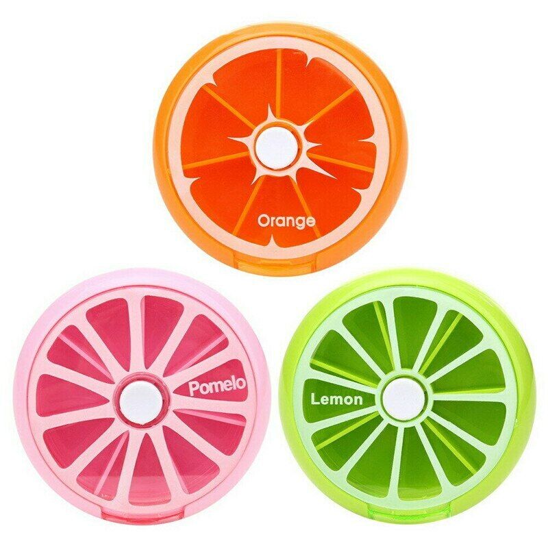 7 Day Medicine Pill Holder New Weekly Rotating Pill Splitter Tablet Storage Case