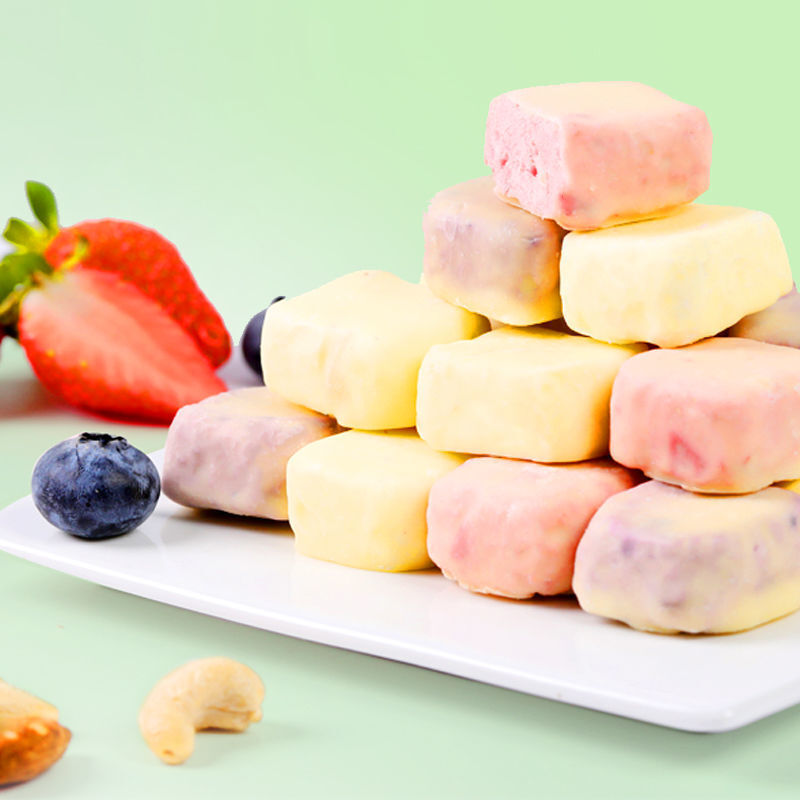 3 Bags Freeze-Dried Yellow Peach with Nuts & Yogurt Cubes 45g Office Snack Main image