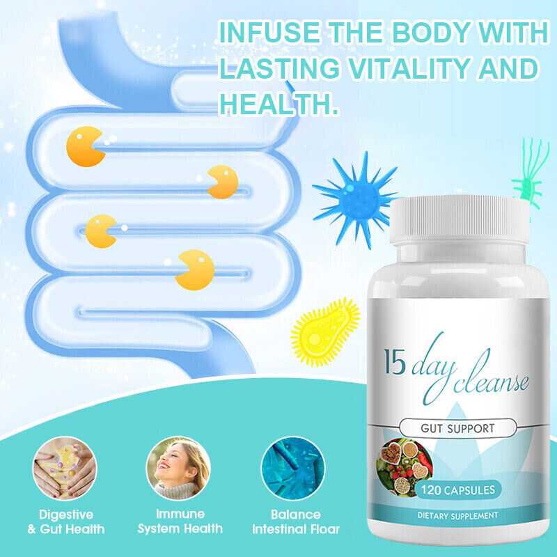 15 Day Cleanse Colon Cleansing Capsules Gut and Colon Support  30 Capsules Main image