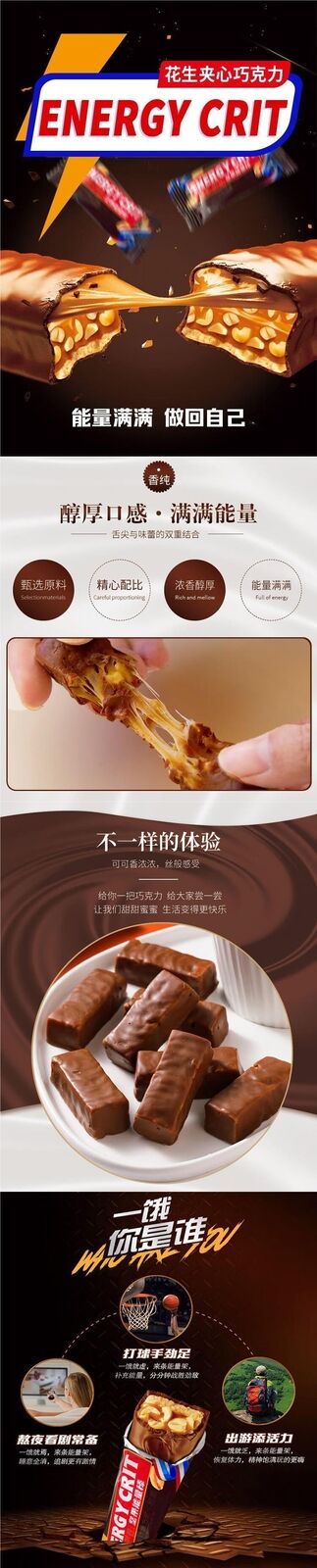 Chocolate Energy Bars with Peanut Filling Bulk Pack for Wholesale and Gifting