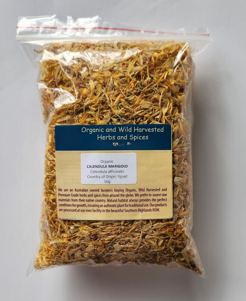 CALENDULA MARIGOLD PETALS ORGANIC HERBAL TEA 100g Officinalis dried herb Main image