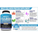 Multi Collagen Pills 2250mg 180 Capsules Anti-Aging Healthy Joints Hair Skin
