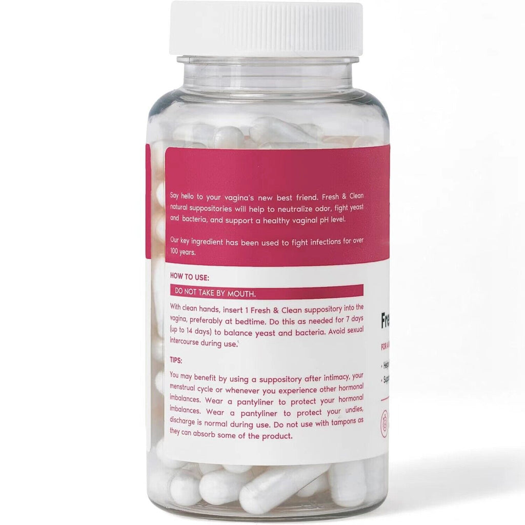 Women's Vaginal Suppositories - Fresh & Clean for pH Balance, Yeast & Bacteria