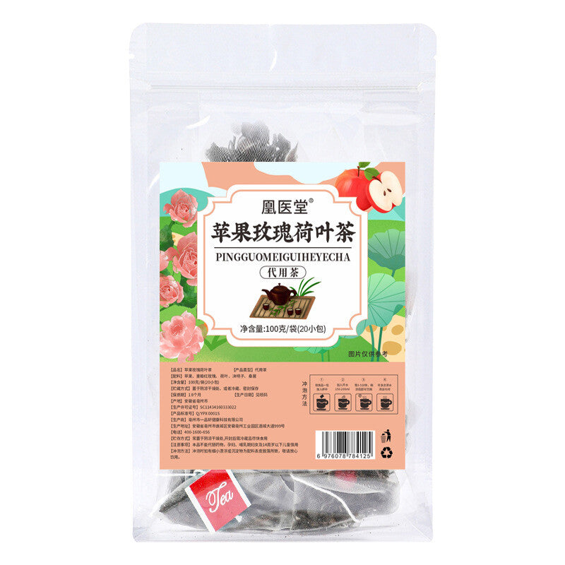 Apple Rose Lotus Leaf Tea for Detox and Digestive Health Tea