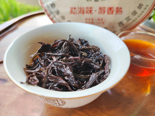 Menghai Puerh Ripe Tea Brown Mountain Ancient Tree Puerh Tea Cake 357g