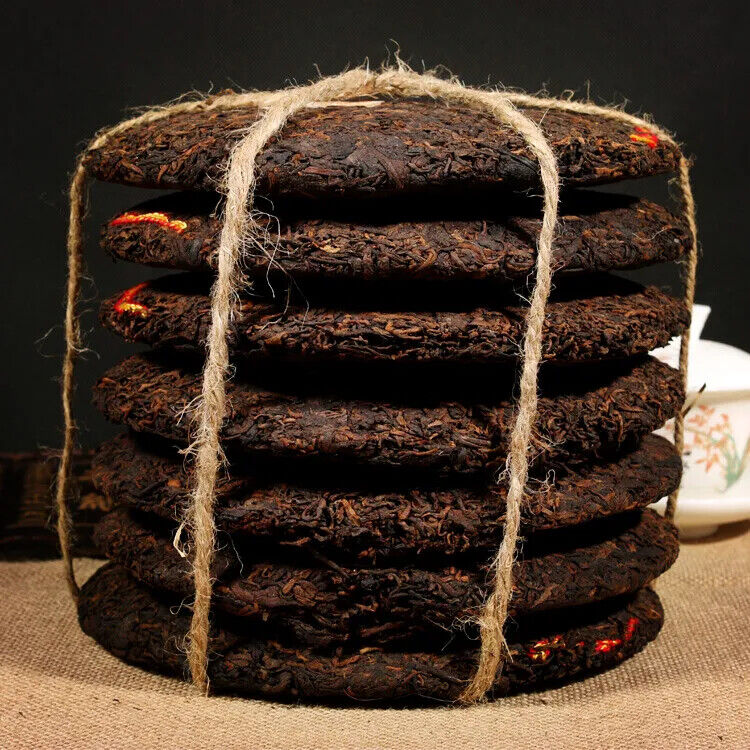 Aged Zhong Cha Green Seal Chinese Pu er Tea Yunnan Cooked Puer Ripe 357g