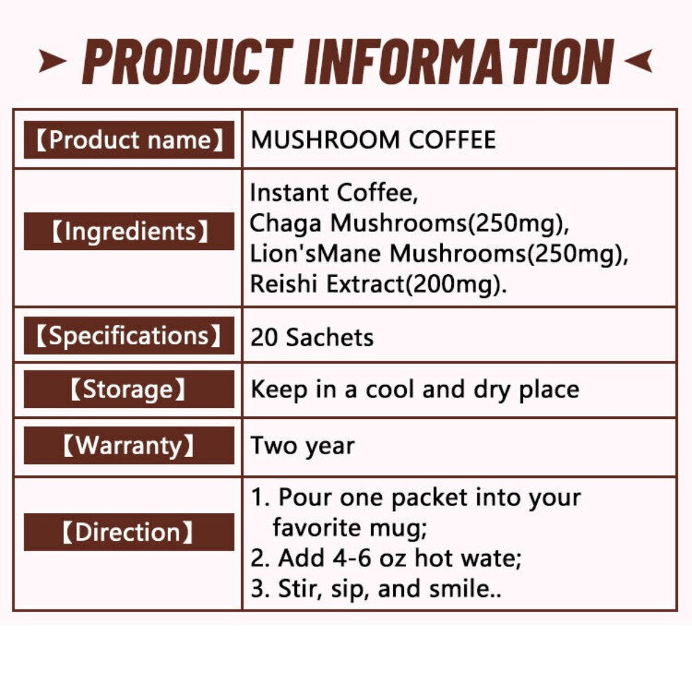 Weight Loss Coffee Powder Mushroom Coffee Drink Healthy Slimming Beverage