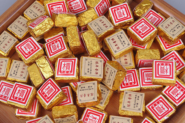 500g Chenxiang Pu'er Small Golden Brick Mini Ripe Tuocha Catalpa Square Brick