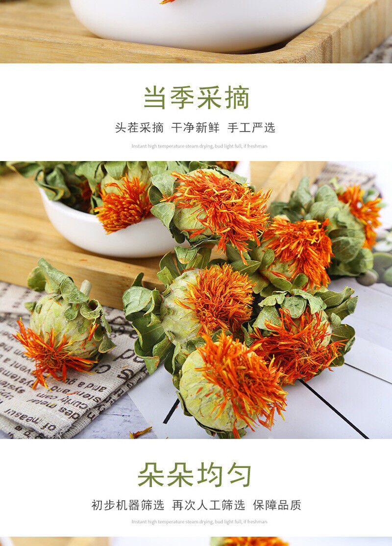 Straw Saffron Heads Straw Saffron Orange Pineapple Dried Flowers 500g
