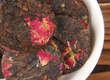 Fragrant Flower Tea Yunnan Pu-erh Tea Cake with Rose Petals Aged Rose Pu-erh Tea