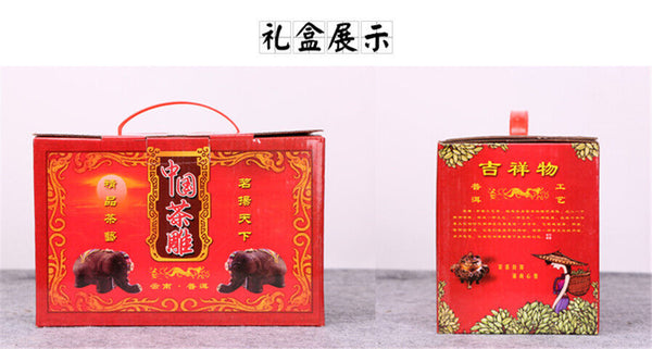 Ruyi auspicious craft tea three-dimensional tea carving small elephant ornaments