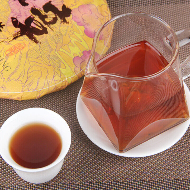 Pu'er Ripe Tea Golden Bud Lao Banzhang 357g Pu'er Tea Cake ancient tree Pu'er