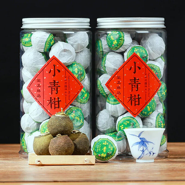 Dried Tangerine Cooked Puer peel ripe puer natural plant tea Xiao Qinggan 250g