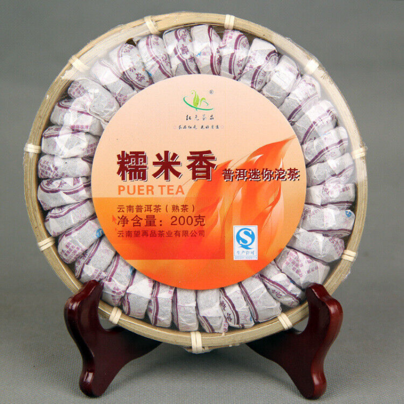 Pu-erh ripe tea natural glutinous aroma red yuan tea products mini small tuo tea