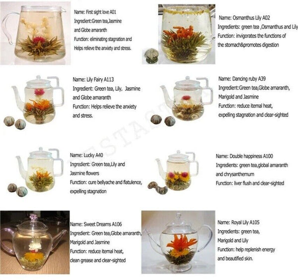 Handmade Fresh Beauty Globe Amaranth Jasmine Tea Flower Blooming Tea Ball 20pcs