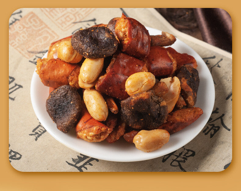 Ready-to-Eat Mixed Snack Spicy Shiitake Mushroom Chips with Chili Peanuts