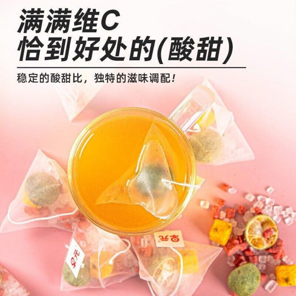 Freeze Dried Fruit Tea Bags Strawberry Green Orange Passion Fruit Blend