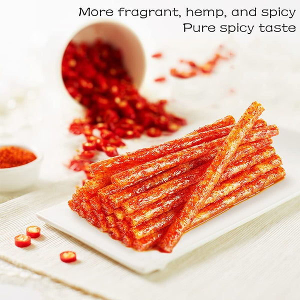 Spicy Strips - Spicy Gluten Latiao, Chinese Special Snack Food 78g (Pack of 2)