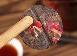Fragrant Flower Tea Yunnan Pu-erh Tea Cake with Rose Petals Aged Rose Pu-erh Tea