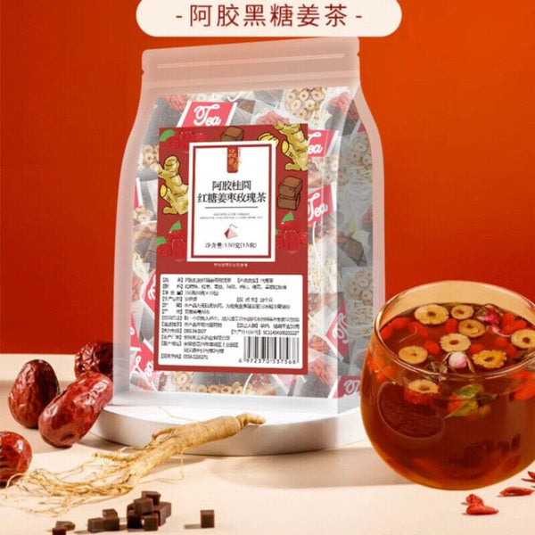 Red Sugar Ginger Jujube Herbal Tea 10g Premium Warming Goddess Blend
