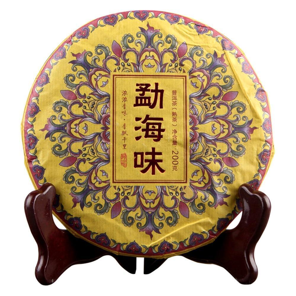 2020Yunnan Menghai Ripe Pu Er Tea,Menghai Qi Zi Bing Shu Puerh Tea 200g Main image