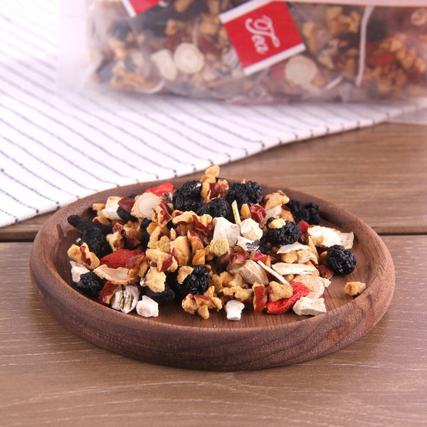 Ginseng Five Treasures Tea, Maca Dried Slices, Mulberry, Goji Berry, Red Dates