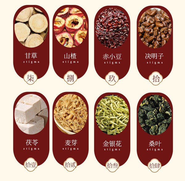 Herbal Tea with Plum Green Bean Black Bean Yellow Bean and Coix Seed in Paper