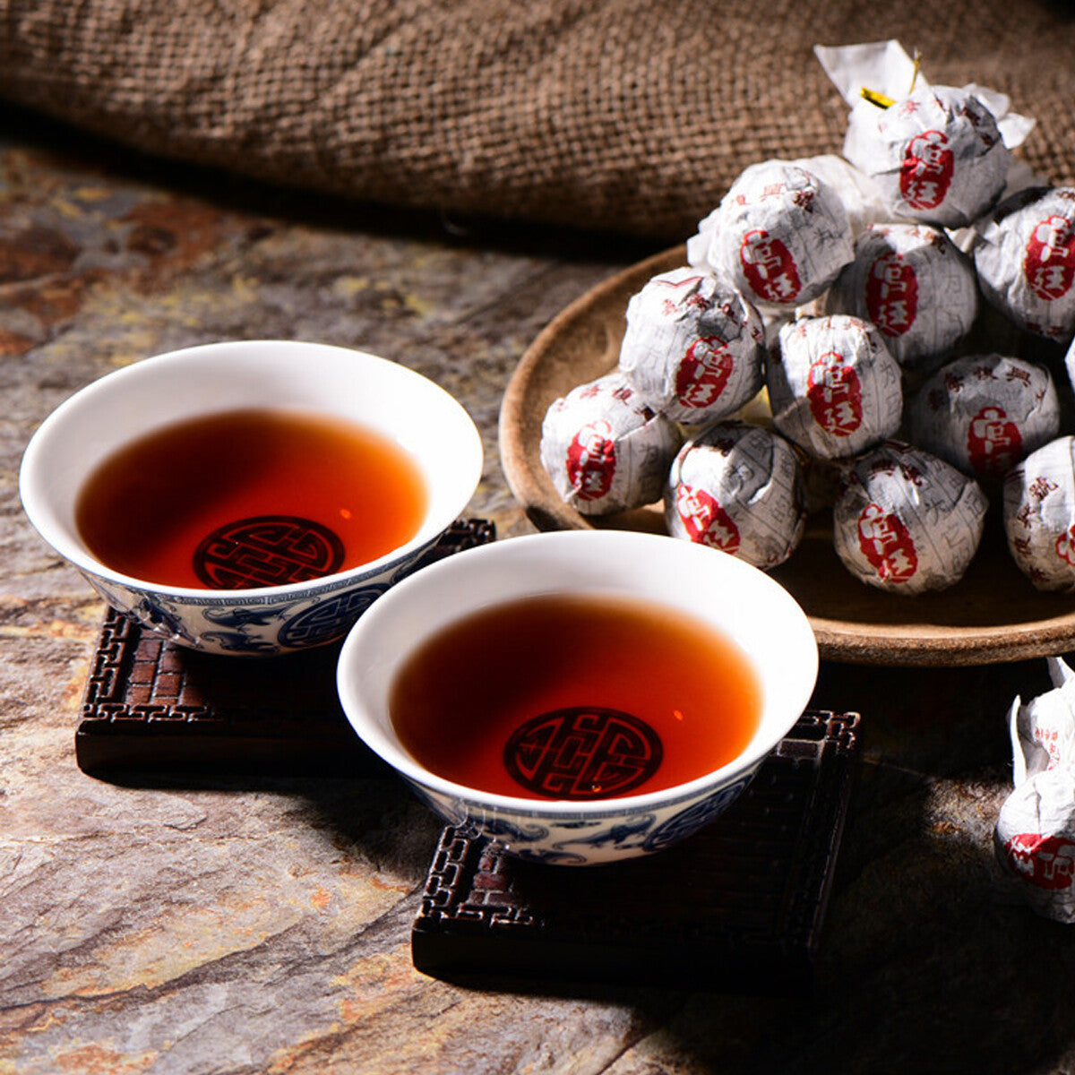 Yunnan Mini Puerh Tuo Cha 100g Premium Cooked Dragon Ball Black Main image