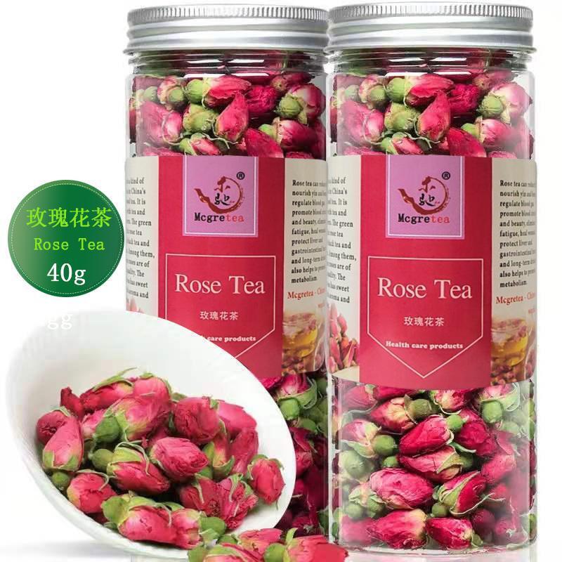 Yunnan authentic Phnom Penh tea dried rose natural big pink grass tea canned 40g Main image