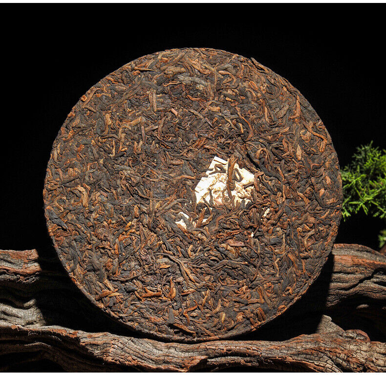 357g Brown Mountain Ancient Tree Ripe Tea Cake Yunnan Pu'er Ripe Tea