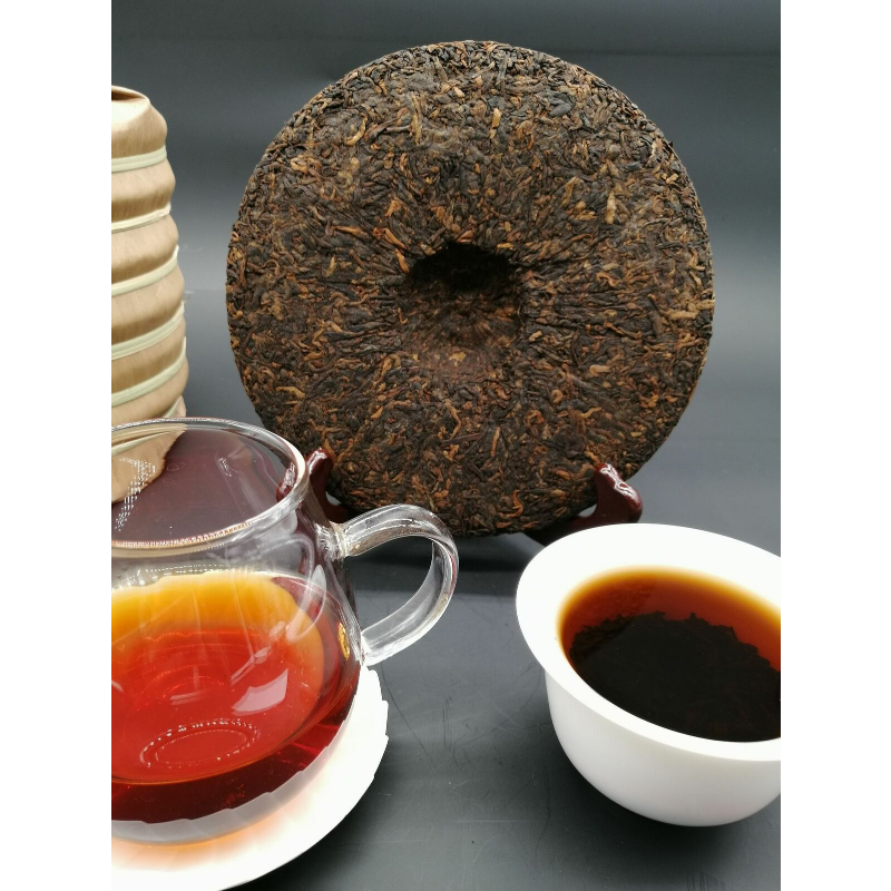 Tea Puerh Tea Cake Ripe Puer Cooked 357g Yunnan Tong Qing Hao Yiwu Mt. Old