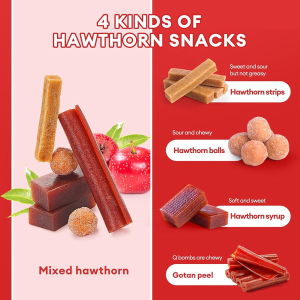 BESTORE Hawthorn Candy Chinese Snacks Mixed Haw Flake Rolls Slices Strips
