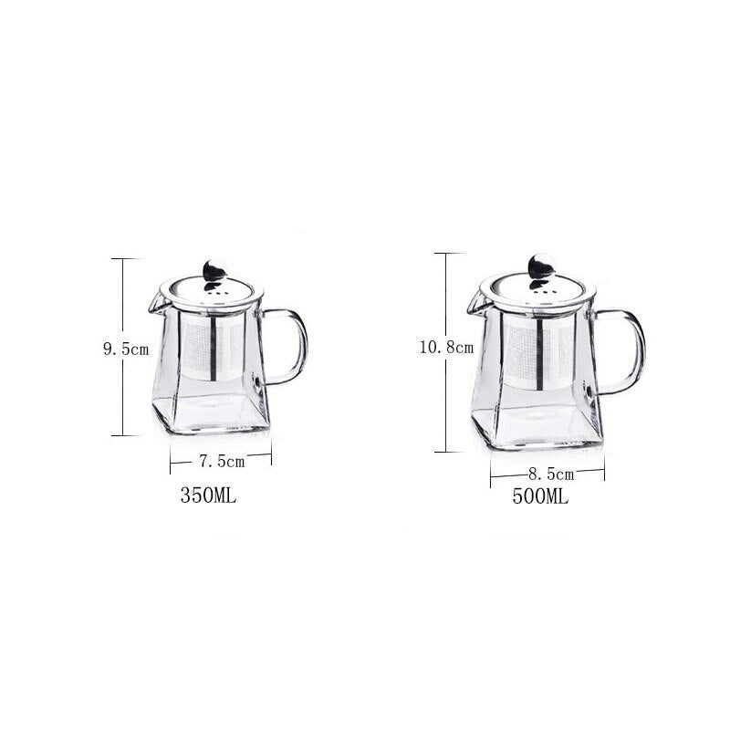 Glass Teapot With Stainless Steel Infuser And Lid For Blooming Loose Leaf  Tea