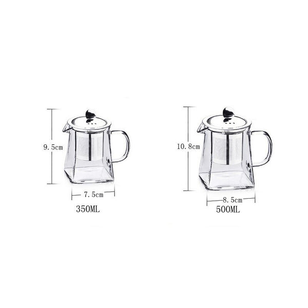 Glass Teapot With Stainless Steel Infuser And Lid For Blooming Loose Leaf  Tea