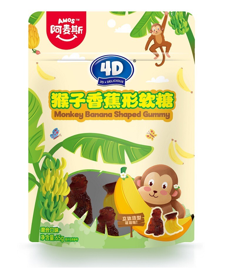 65g Creative Chewy Kids Snack  8 Packs 4D Fruit Juicy Gummy Candy with Filling