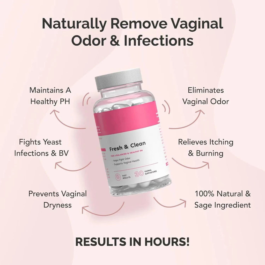 Women's Vaginal Suppositories - Fresh & Clean for pH Balance, Yeast & Bacteria