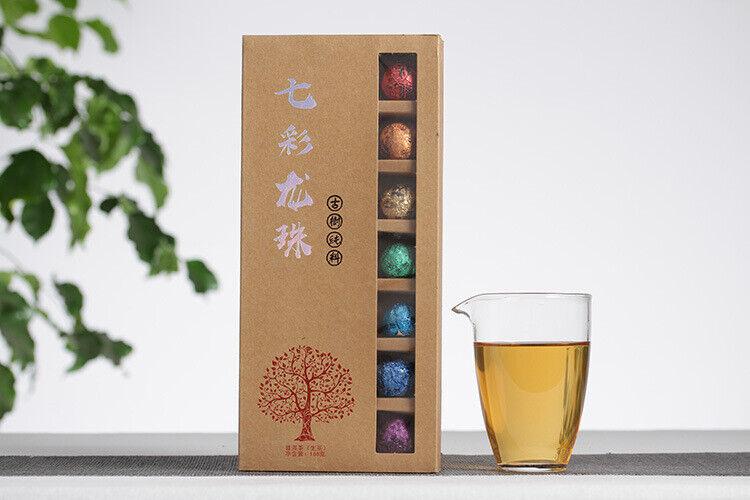 Yunnan Puerh Raw Tea, 21pcs Seven Coloured Dragon Balls Tea Box Set