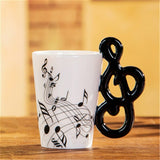 Music Violin Guitar Ceramic Drinkware Mug Coffee Tea Milk Stave Cups with Handle