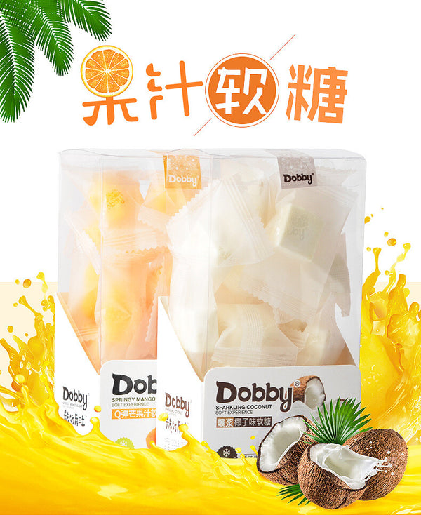 110g Q-Ball Chewy Fruit Gummies Dobby Mango Coconut Juice Soft Candy