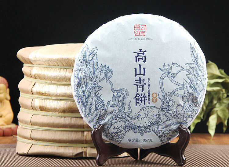 Yunnan Menghai Pu'er Raw Tea Cake Black Tea 357g 易武高山青饼