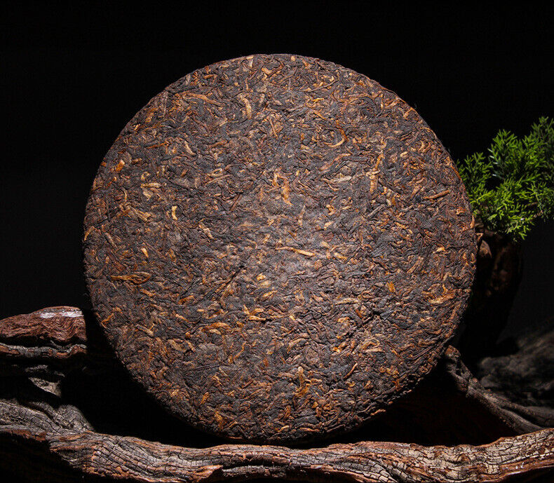 357g Yunnan Pu'er Ripe Tea Cake Menghai Ancient Golden Bud Ripe Tea Cake Ripe Pu