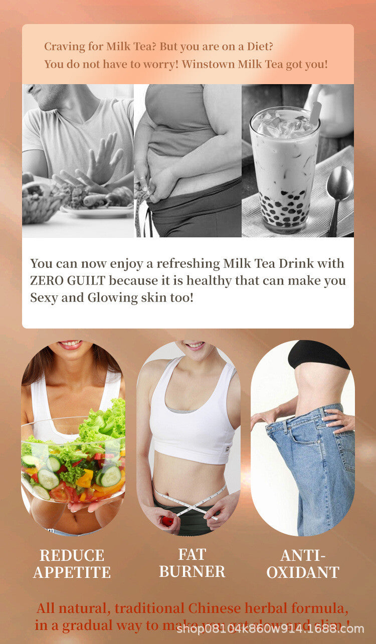 Weight Loss Slim Milk Tea Strawberry Taro Chocolate Flavor Slimming Tea 100g