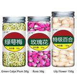 Natural Green-calyx Plum Blossom, Rose & Jasmine Blend High-Quality Health Tea