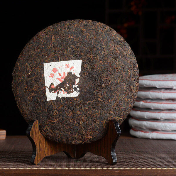 357g/Cake Yunnan Pu'er Tea Cooked Tea Cake Yunnan Qizi Cake Tea Pure Ingredients