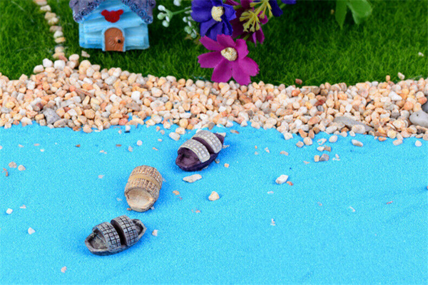 Mini 4pcs Garden Deco Creative Handicrafts Umbrella Boats Decoration Supplies